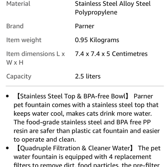 Stainless Steel Electric Cat Water Dispenser. - Picture 3 of 8